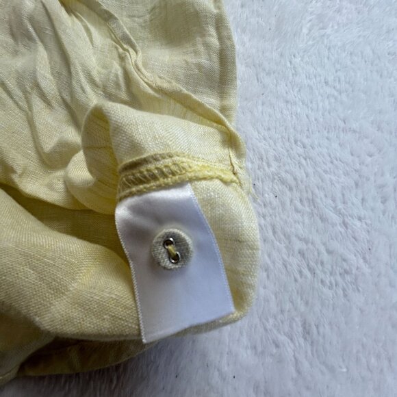 Sigrid Olsen Womens Yellow Linen Long-Sleeve Henley Tunic Top Casual Lightweight - Picture 4 of 7